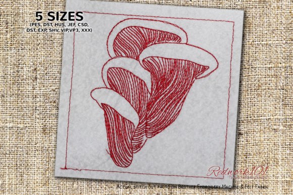 A Designer's Review of the Oyster Mushroom Bluework Embroidery Design