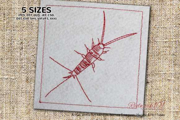 A Designer's Review of the Zygentoma Lineart Embroidery File