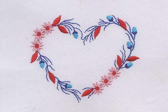A Professional Look at the Red Blue Heart Embroidery Design