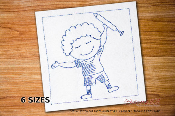 A Professional Review of Boy Holding Pichkari Redwork