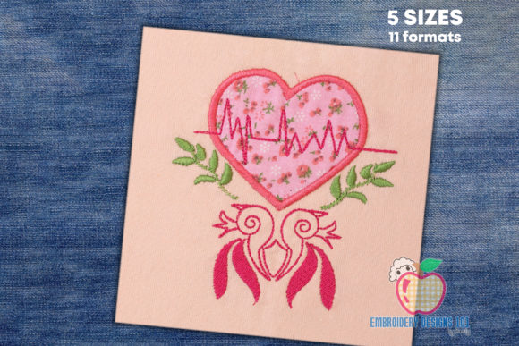 An Embroidery Designer Reviews the Heart with Life Line Applique
