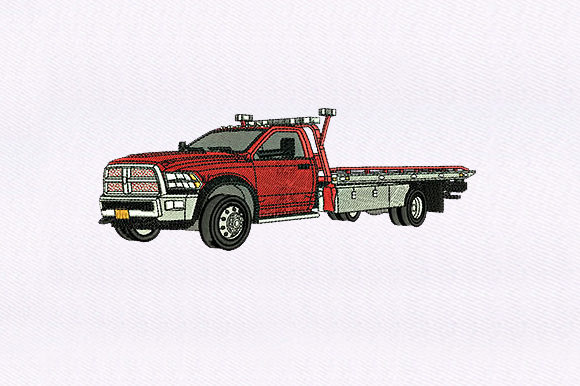 An Embroidery Designer's Review of the Red Tow Truck Design