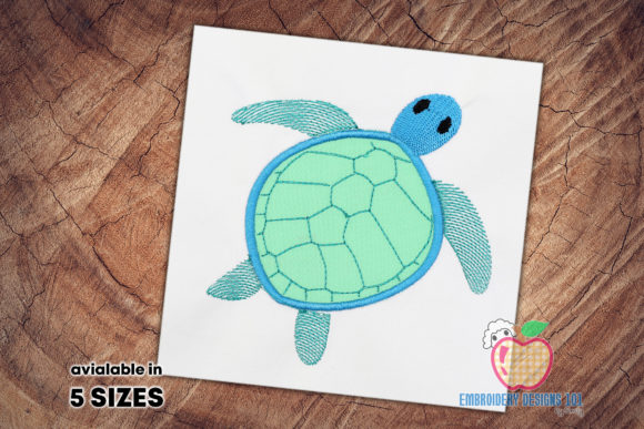 Blue Turtle Applique: A Bold Design for Business Branding