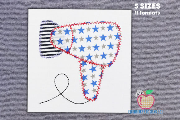 Embroidery Review: Red and Blue Hair Dryer Applique