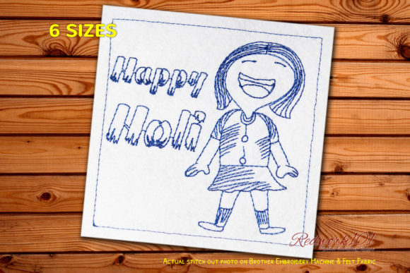 Happy Holi Cute Girl Redwork: A Seller's Review