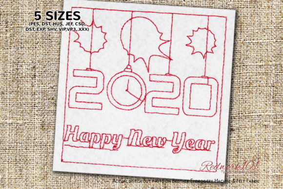 New Year Clock Redwork Review for Personalized Gifts